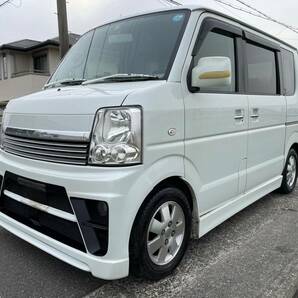 美車！改造多数！エブリィワゴン PZターボ 修復無 社外エアロ フジツボマフラー スズキスポーツサス フルセグTVナビ パワスラ パールの画像6