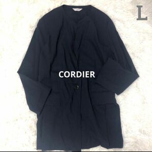 CORDIERコルディア美品サマーウールジャケット　ノーカラー　40L 日本製　春夏秋　y0071
