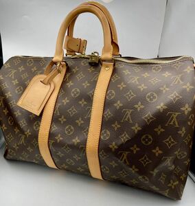 超美品 LOUISVUITTON ルイヴィトン キーポル45 ボストンバッグ M41428 トラベルバッグ モノグラム柄 バッグ 南京錠　鍵付き