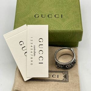 GUCCI グッチ 指輪 リング アラベスク スネーク シルバー925 表記24号 アクセサリー メンズ 1697AR 箱付きの画像2