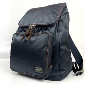 1円～【人気】PORTER PLAN RUCKSACK ポーター プラン リュック バックパック 17L ナイロン ネイビー 紺色 メンズ レディース 旅行 撥水加工の画像1