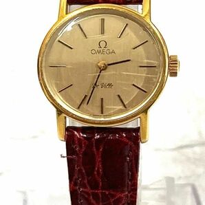 OMEGA オメガ Deville デビル レディース 腕時計 オーバル型 2針 ゴールドカラー文字盤 手巻き fah 4A905の画像2