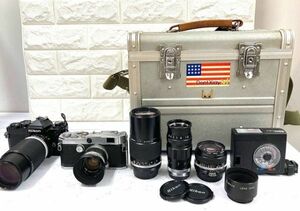 Nikon ニコン FE 一眼レフフィルムカメラ+Canon Model L1 レンジファインダーカメラ+レンズ5本+備品 動作未確認 fah 4A921
