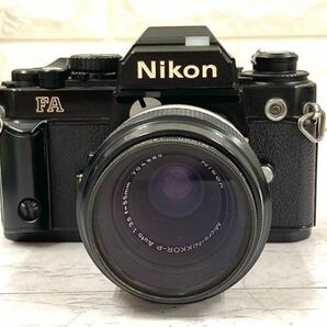 Nikon ニコン FA 一眼レフ フイルムカメラ ブラック+Micro-NIKKOR-P Auto 1:3.5 f=55mm 動作未確認 fah 4A870の画像2
