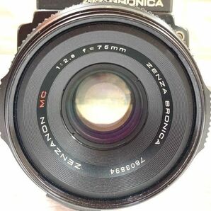 ZENZA BRONICA ゼンザブロニカ ETR 中判 フィルムカメラ+ZENZANON MC f=75mm 1:2.8レンズ 他備品 動作未確認 fah 4A877の画像6