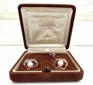 MIKIMOTO ミキモトパール 真珠 タイピン カフスセット K18 fah 4A927