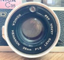 Konica コニカ C35 FD フィルムカメラ コンパクトカメラ+HEXANON 38mm F1.8 レンズ シャッターOK fah 4A948_画像3