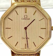 OMEGA オメガ DEVILLE デビル 腕時計 クオーツ オクタゴン 純正ゴールドカラーステンレスベルト 箱付き fah 4A986_画像6