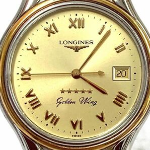 LONGINES ロンジン Golden Wing ゴールデンウイング L3.606.5 メンズ 腕時計 クォーツ デイト 箱付き fah 4A965の画像6