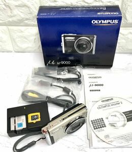 OLYMPUS オリンパス μ-9000 コンパクトデジタルカメラ 簡単操作確認済 リチウムイオン電池、充電器、取扱説明書、箱付 fah 4S075