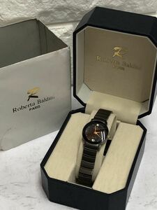 Roberta Baldini PARIS ロベルタ バルディニ REAL DIAMOND ダイヤモンド 腕時計 5BAR 3針 日付 アナログ 電池交換済 ケース付 fah 3J009S