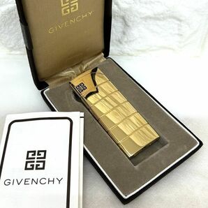 GIVENCHY ジバンシィ ガスライター ゴールドカラー ロゴ 喫煙グッズ 着火確認 中古 fah 3K322の画像1