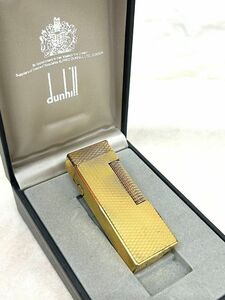 DUNHILL ダンヒル ローラー ガスライター ジャンク ゴールドカラー たばこ 喫煙具 コレクション 中古 ジャンク fah 3J042K