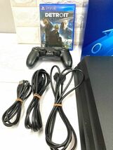 SONY PlayStation 4 CUH-7100B PS 4Pro プレステ4 本体 箱 セット 1TB ブラック 通電確認済 おまけ『DETROIT』fah 5A011_画像7