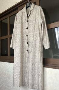  kimono remake coat tops is hutch thing Ooshima pongee front opening button hand made 