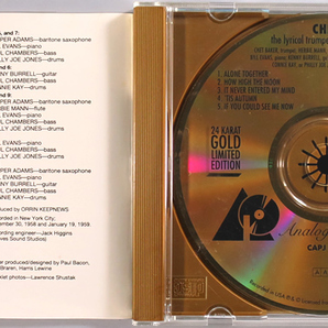 (GOLD CD) Chet Baker 『Chet』 輸入盤 CAPJ 016 Analogue Productions チェット・ベイカー / Bill Evans, Kenny Burrell, Pepper Adams..の画像3