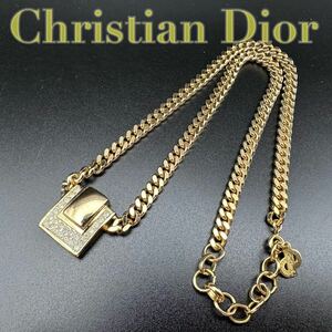 * превосходный товар * Christian Dior Gold колье стразы плоский 28