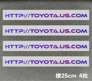 TOYOTA URL US カッティングステッカー25cm 4枚ホワイトホログラム