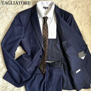  new goods unused rare 1 point limit XL 50 TAGLIATORE Tagliatore men's suit setup switch tag attaching through year lustre feeling business navy navy blue 