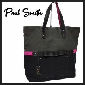 Paul Smith　ポールスミス　キャンバス　トートバッグ　2WAY　ブラック　ピンク