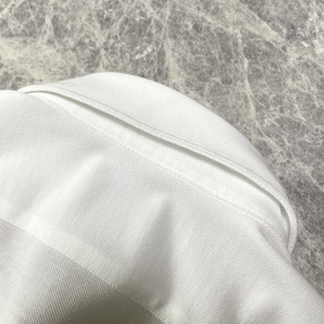 極美品 現行タグ Paul Smith ポールスミス 半袖 ボタンダウン ポロシャツ トップス メンズ L 白 ホワイト マルチストライプ 日本製 C416の画像6