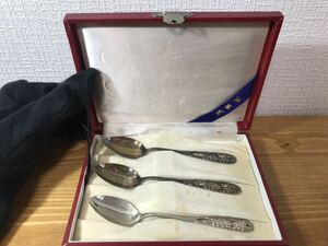 *4-202 original silver made silver made tea spoon spoon cutlery handicraft approximately 30g