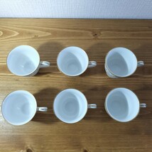 4-92 Noritake ノリタケ コーヒーカップ カップ ソーサーセット 6点セット コーヒー 紅茶 デミタスカップ 花柄 洋食器 金彩 白 ホワイト_画像3