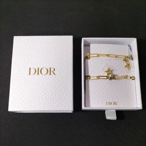4-302 Dior クリスチャンディオール ノベルティゴールド ストラップ チャーム チェーン スター 星 