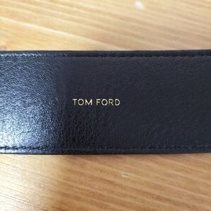 4-346 TOM FORD トムフォード メンズ 革 レザー レザーベルト 革ベルト ブラック 黒 90-36の画像2