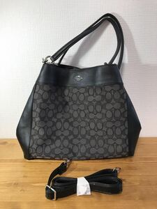 4-160 COACH コーチ 2way ショルダーバッグ トートバッグ バッグ 女性用 レディース ブラック 黒