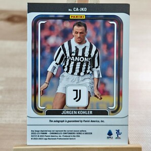 139枚限定 ユルゲン・コーラー 2022-23 Panini Chronicles Contenders Jurgen Kohler 103/139 Juventus 直筆サインカードの画像2