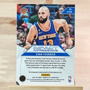 10枚限定 エバン・フォーニエ 2023-24 Panini Donruss Elite Evan Fournier Impact Impressions Auto 07/10 直筆サインカード サンダーの画像2