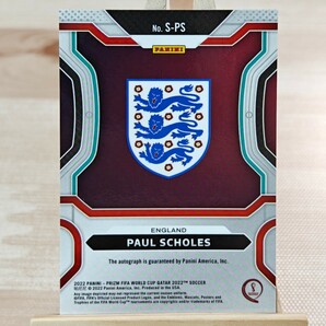 ポール・スコールズ 2022 Panini World Cup Prizm Paul Scholes Auto 直筆サインカードの画像2