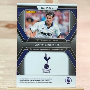 ゲーリー・リネカー 2023-24 Panini Prizm Premier League Gary Lineker Penmanship Auto Hotspur 直筆サインカードの画像2