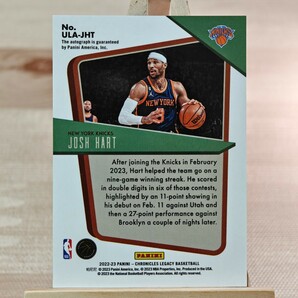 ジョシュ・ハート 2022-23 Panini Chronicles Legacy Under The Lights Josh Hart Auto Knicks 直筆サインカードの画像2