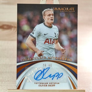 99枚限定 オリヴァー・スキップ 2022-23 Panini Immaculate Immaculate Auto Oliver Skipp 48/99 Hotspur 直筆サインカード