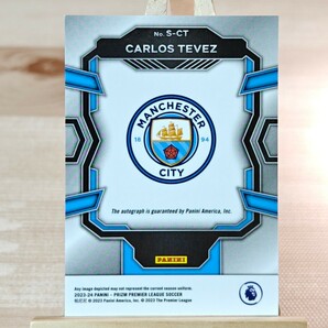 カルロス・テベス 2023-24 Panini Prizm EPL Carlos Tevez Auto Manchester City Autograph 直筆サインカードの画像2