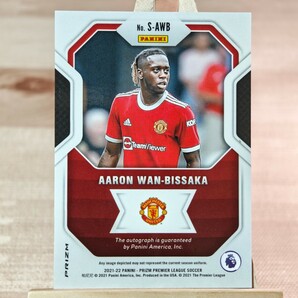 アーロン・ワン＝ビサカ 2021-22 Panini Prizm Premier League Choice Aaron Wan-Bissaka Auto Manchester United 直筆サインカードの画像2