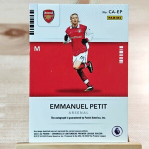 エマニュエル・プティ 2021-22 Panini Chronicles Emmanuel Petit Contenders Auto 127/500 Arsenal RC 直筆サインカードの画像2