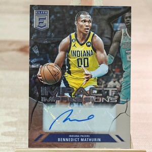 ベネディクト・マサリン 2022-23 Panini Donruss Elite Bennedict Mathurin Impact Impressions Auto 直筆サインカード ペイサーズ