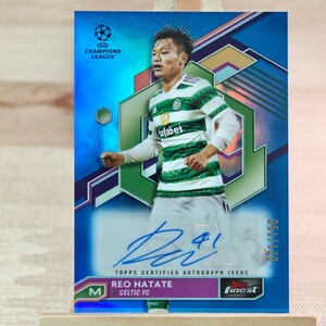 150枚限定 旗手怜央 2022-23 Topps Finest UEFA Club Competitions Auto Shinji Kagawa Auto セルティックFC 021/150 直筆サインカード