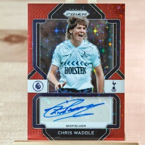 クリス・ワドル 2022-23 Panini Prizm Premier League Red Stars Chris Waddle Auto Hotspur 直筆サインカードの画像1