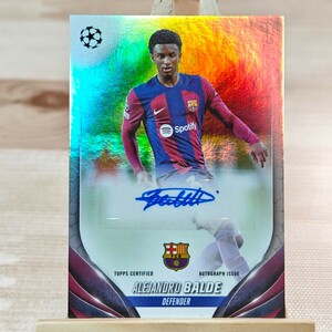 アレハンドロ・バルデ 2023-24 Topps UEFA Club Competitions Alejandro Balde Auto Barcelona 直筆サインカード