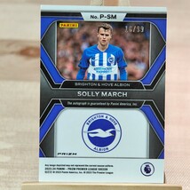 99枚限定 ソリー・マーチ 2023-24 Panini Prizm Premier League Silver Solly March Penmanship Auto Brighton 16/99 直筆サインカード_画像2