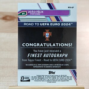 150枚限定 ジョアン・フェリックス 2023-24 Topps Finest Road to UEFA Euro Joao Felix Blue Auto 130/150 Portugal 直筆サインカードの画像2