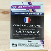 99枚限定 ランダル・コロ・ムアニ 2023-24 Topps Finest Road to UEFA Euro Randal Kolo Muani Green Auto 65/99 France 直筆サインカード_画像2