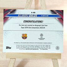 アレハンドロ・バルデ 2023-24 Topps UEFA Club Competitions Alejandro Balde Auto Barcelona 直筆サインカード_画像2