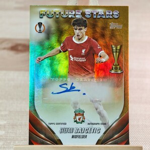 50枚限定 ステファン・バイチェティッチ 2023-24 Topps UEFA Club Competitions Stefan Bajcetic Auto Liverpool 13/50 直筆サインカードの画像1