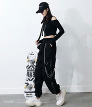 ■黒カーゴパンツ チェーン付き【 L size 】韓国ファッション ストリート_画像8