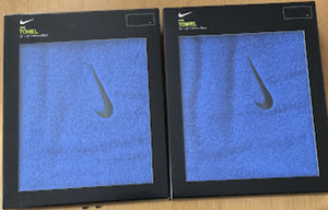 NIKE sport towel new goods unused sax blue 2 pieces set 